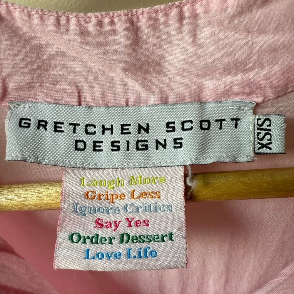 GRETCHEN SCOTT Pintuck Petal Pink Maxi‎ Dress Pockets Beach Coastal Preppy XS S